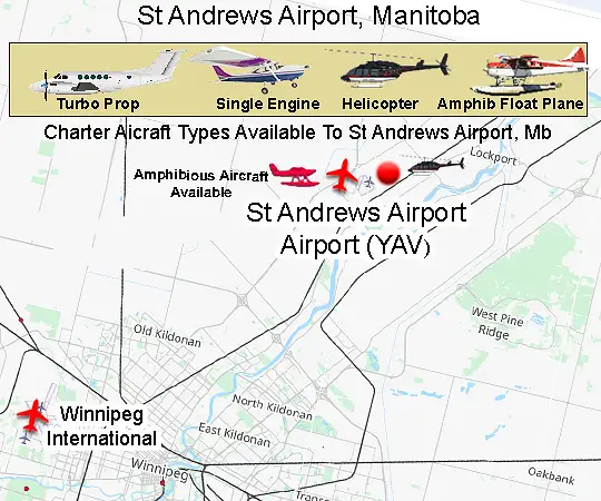 Winnipeg St Andrews Airport runway and terminal area